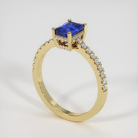 1.11 Ct. Blue Sapphire Ring, 18K Yellow Gold 2