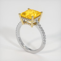 5.03 Ct. Yellow Sapphire Ring, 18K Yellow & White 2