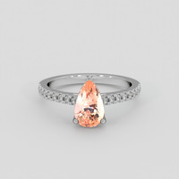 2.52 Ct. Padparadscha Sapphire Ring, Platinum 950 1