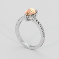 2.52 Ct. Padparadscha Sapphire Ring, Platinum 950 2