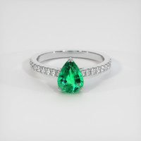 1.01 Ct. Emerald Ring, Platinum 950 1