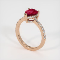 2.03 Ct. Ruby Ring, 14K Rose Gold 2