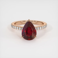 3.01 Ct. Ruby Ring, 14K Rose Gold 1