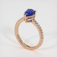 1.66 Ct. Blue Sapphire Ring, 14K Rose Gold 2