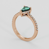 1.36 Ct. Bluish Green Sapphire Ring, 14K Rose Gold 2