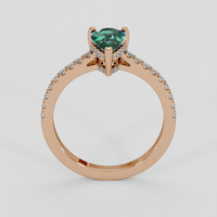 1.36 Ct. Bluish Green Sapphire Ring, 14K Rose Gold 3
