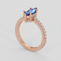 1.40 Ct. Blue Sapphire Ring, 18K Rose Gold 2