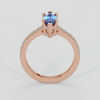 1.40 Ct. Blue Sapphire Ring, 18K Rose Gold 3