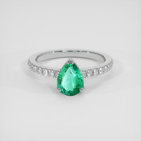 0.95 Ct. Emerald Ring, Silver 1