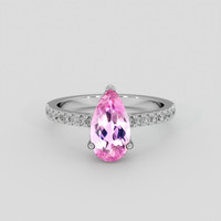 1.95 Ct. Pink Topaz Ring, Silver 1