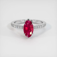 1.14 Ct. Pinkish Red Ruby Ring, 10K White Gold 1