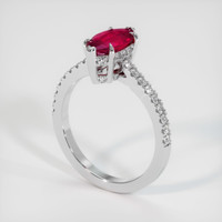 1.14 Ct. Pinkish Red Ruby Ring, 10K White Gold 2