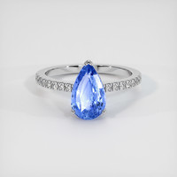 3.04 Ct. Blue Sapphire Ring, 14K White Gold 1