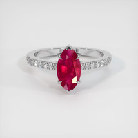 1.14 Ct. Ruby Ring, 14K White Gold 1