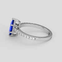 2.07 Ct. Blue Sapphire Ring, 14K White Gold 4