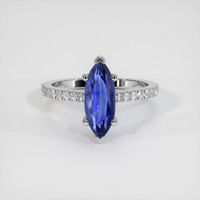 2.12 Ct. Blue Sapphire Ring, 14K White Gold 1
