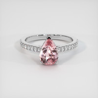 1.59 Ct. Padparadscha Sapphire Ring, 14K White Gold 1