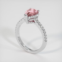 1.59 Ct. Padparadscha Sapphire Ring, 14K White Gold 2