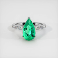 2.04 Ct. Emerald  Ring - 18K White Gold