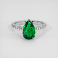 2.57 Ct. Emerald Ring, 18K White Gold 1