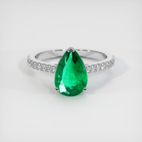 1.64 Ct. Emerald Ring, 18K White Gold 1