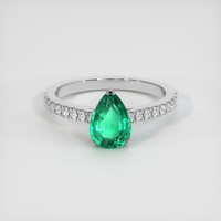 1.51 Ct. Emerald Ring, 18K White Gold 1