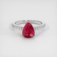 2.03 Ct. Ruby Ring, 18K White Gold 1