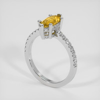 1.29 Ct. Yellow Sapphire Ring, 18K White Gold 2