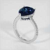 6.55 Ct. Sapphire Ring, 18K White Gold 2