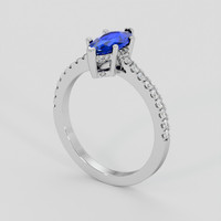 2.07 Ct. Blue Sapphire Ring, 18K White Gold 2