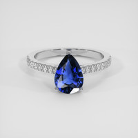 1.68 Ct. Blue Sapphire Ring, 18K White Gold 1