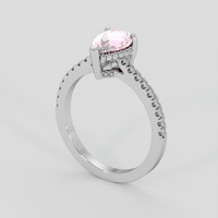1.00 Ct. Pink Sapphire Ring, 18K White Gold 2