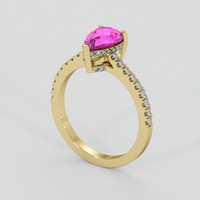 1.48 Ct. Purplish Pink Sapphire Ring, 10K Yellow Gold 2