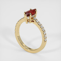 0.76 Ct. Ruby Ring, 14K Yellow Gold 2
