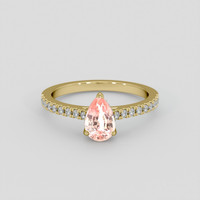 1.16 Ct. Padparadscha Sapphire Ring, 14K Yellow Gold 1