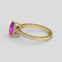 1.48 Ct. Purplish Pink Sapphire Ring, 14K Yellow Gold 4