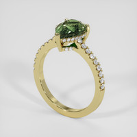 3.00 Ct. Green Sapphire Ring, 14K Yellow Gold 2