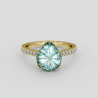 2.44 Ct. Bluish Green Sapphire Ring, 14K Yellow Gold 1