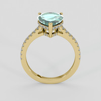 2.44 Ct. Bluish Green Sapphire Ring, 14K Yellow Gold 3