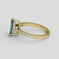 2.44 Ct. Bluish Green Sapphire Ring, 14K Yellow Gold 4