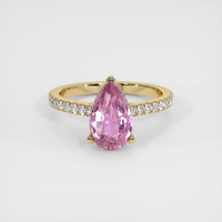 2.04 Ct. Pink Sapphire Ring, 14K Yellow Gold 1