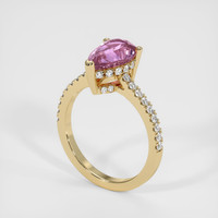 2.04 Ct. Pink Sapphire Ring, 14K Yellow Gold 2