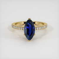 3.03 Ct. Blue Sapphire Ring, 18K Yellow Gold 1