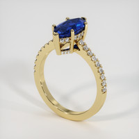 3.03 Ct. Blue Sapphire Ring, 18K Yellow Gold 2