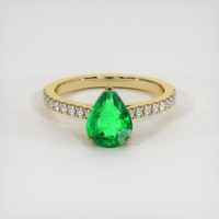 1.61 Ct. Emerald Ring, 18K Yellow Gold 1