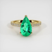 2.04 Ct. Emerald  Ring - 18K Yellow Gold
