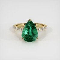 3.38 Ct. Emerald Ring, 18K Yellow Gold 1