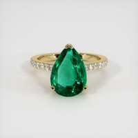 2.88 Ct. Emerald Ring, 18K Yellow Gold 1
