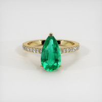 2.13 Ct. Emerald Ring, 18K Yellow Gold 1