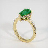 2.13 Ct. Emerald Ring, 18K Yellow Gold 2